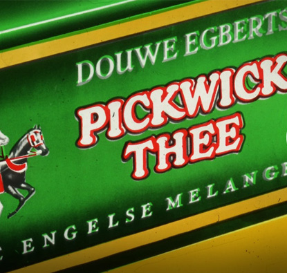 Oude verpakking van Pickwick thee.