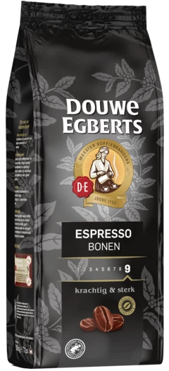 Een donker gebrande koffiebonen melange met sterke aroma's. Met de intense nasmaak van een echte espresso koffie. 