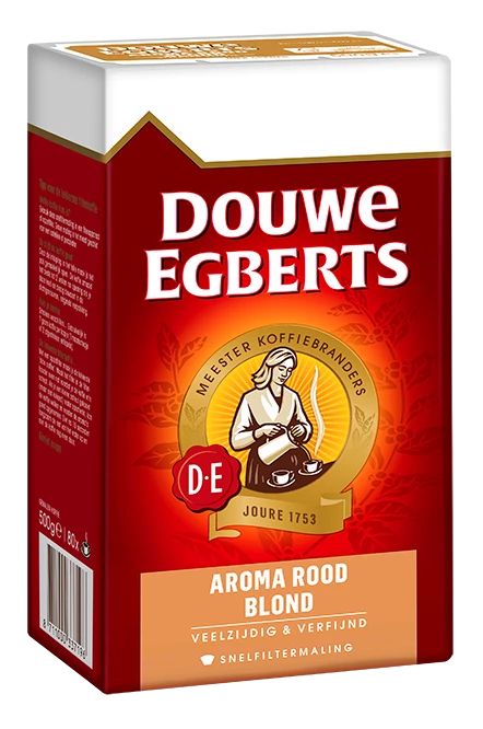 Verpakking Douwe Egberts Filterkoffie Aroma Rood blond zijkant
