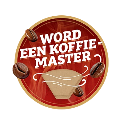 Logo campagne Douwe Egberts wordt een koffie-master.