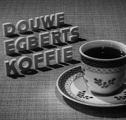 Douwe Egberts Koffie reclame van lang geleden in het zwart-wit.